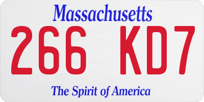 MA license plate 266KD7