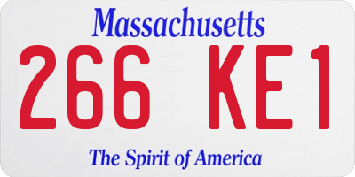 MA license plate 266KE1