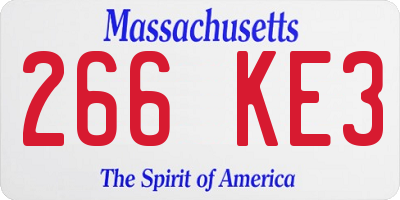 MA license plate 266KE3