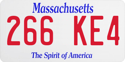 MA license plate 266KE4