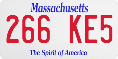 MA license plate 266KE5