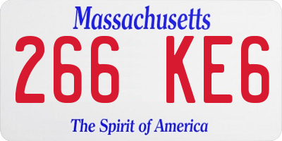 MA license plate 266KE6