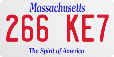 MA license plate 266KE7