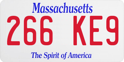 MA license plate 266KE9