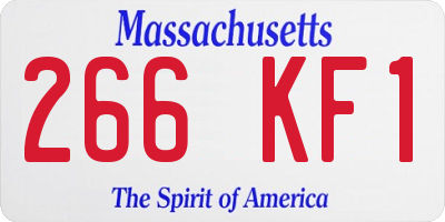 MA license plate 266KF1