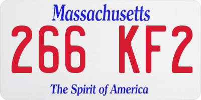 MA license plate 266KF2