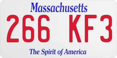 MA license plate 266KF3