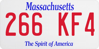 MA license plate 266KF4