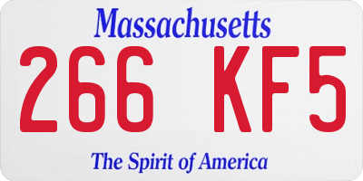 MA license plate 266KF5