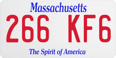 MA license plate 266KF6