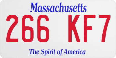 MA license plate 266KF7