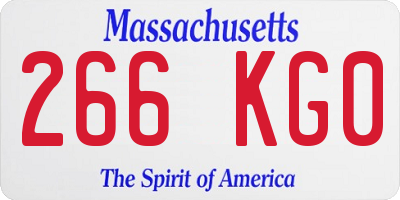 MA license plate 266KG0