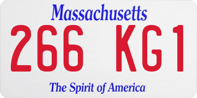 MA license plate 266KG1