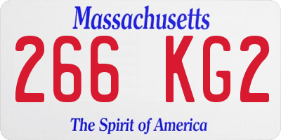 MA license plate 266KG2