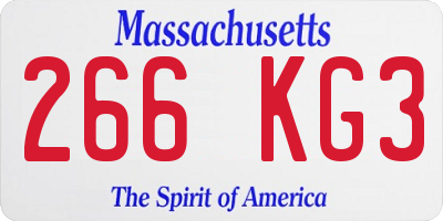 MA license plate 266KG3