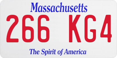 MA license plate 266KG4