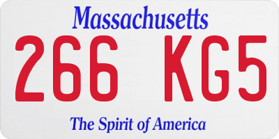 MA license plate 266KG5
