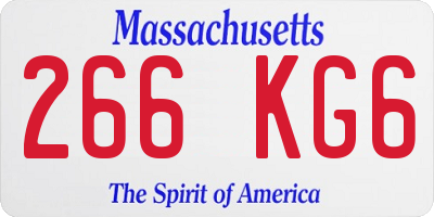MA license plate 266KG6