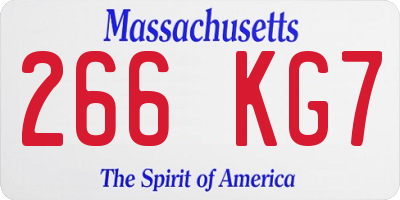 MA license plate 266KG7
