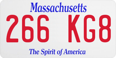 MA license plate 266KG8