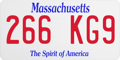 MA license plate 266KG9