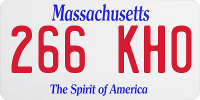 MA license plate 266KH0