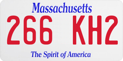 MA license plate 266KH2