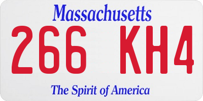 MA license plate 266KH4