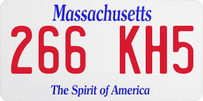 MA license plate 266KH5