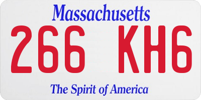 MA license plate 266KH6