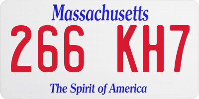 MA license plate 266KH7