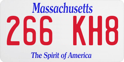 MA license plate 266KH8
