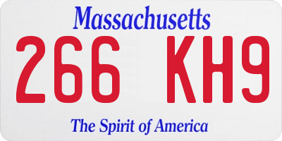 MA license plate 266KH9