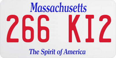 MA license plate 266KI2