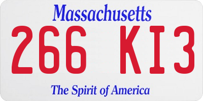 MA license plate 266KI3
