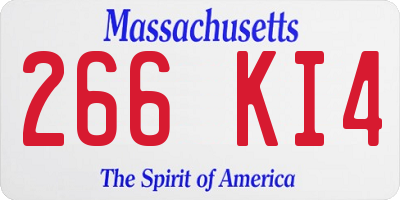 MA license plate 266KI4