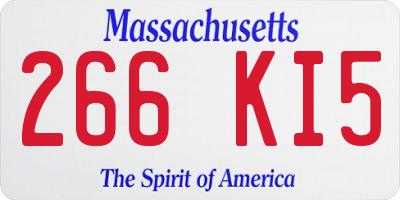 MA license plate 266KI5