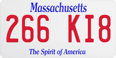 MA license plate 266KI8