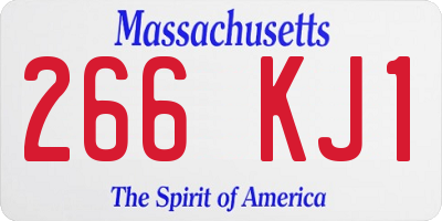 MA license plate 266KJ1
