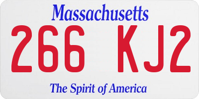 MA license plate 266KJ2