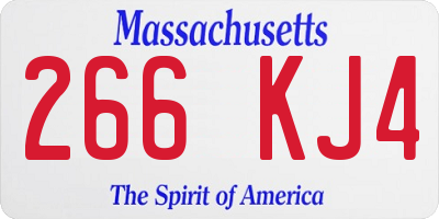 MA license plate 266KJ4