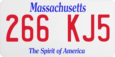 MA license plate 266KJ5