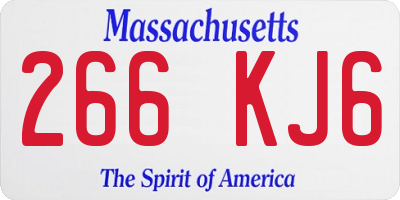 MA license plate 266KJ6