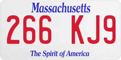 MA license plate 266KJ9