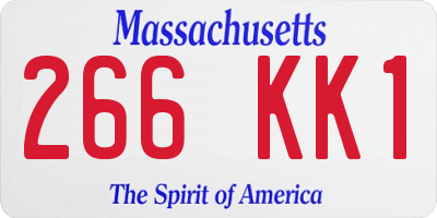 MA license plate 266KK1