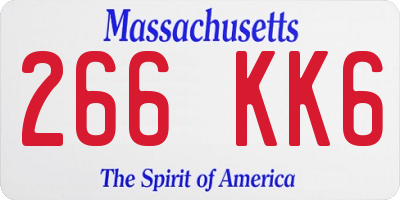 MA license plate 266KK6