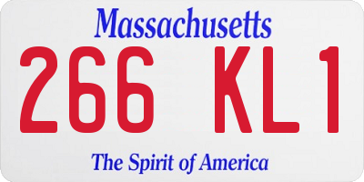 MA license plate 266KL1