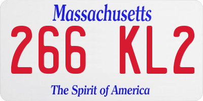 MA license plate 266KL2