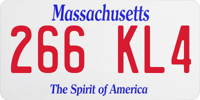 MA license plate 266KL4