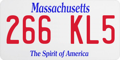 MA license plate 266KL5